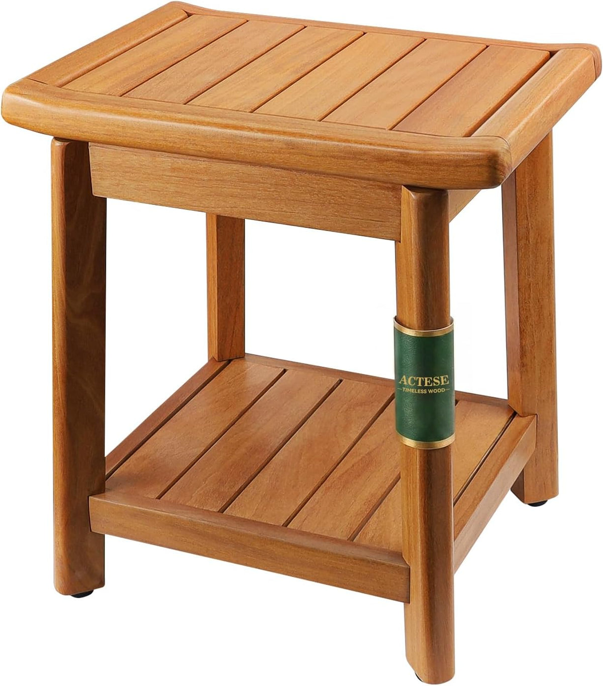 Teak Shower Bench for Inside Shower, Waterproof Wooden Shower Stool