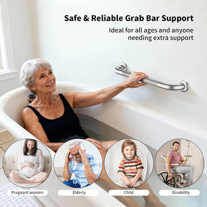 Shower Grab Bar 16 Inch, Brushed Nickel Bathroom Safety Grab Bar