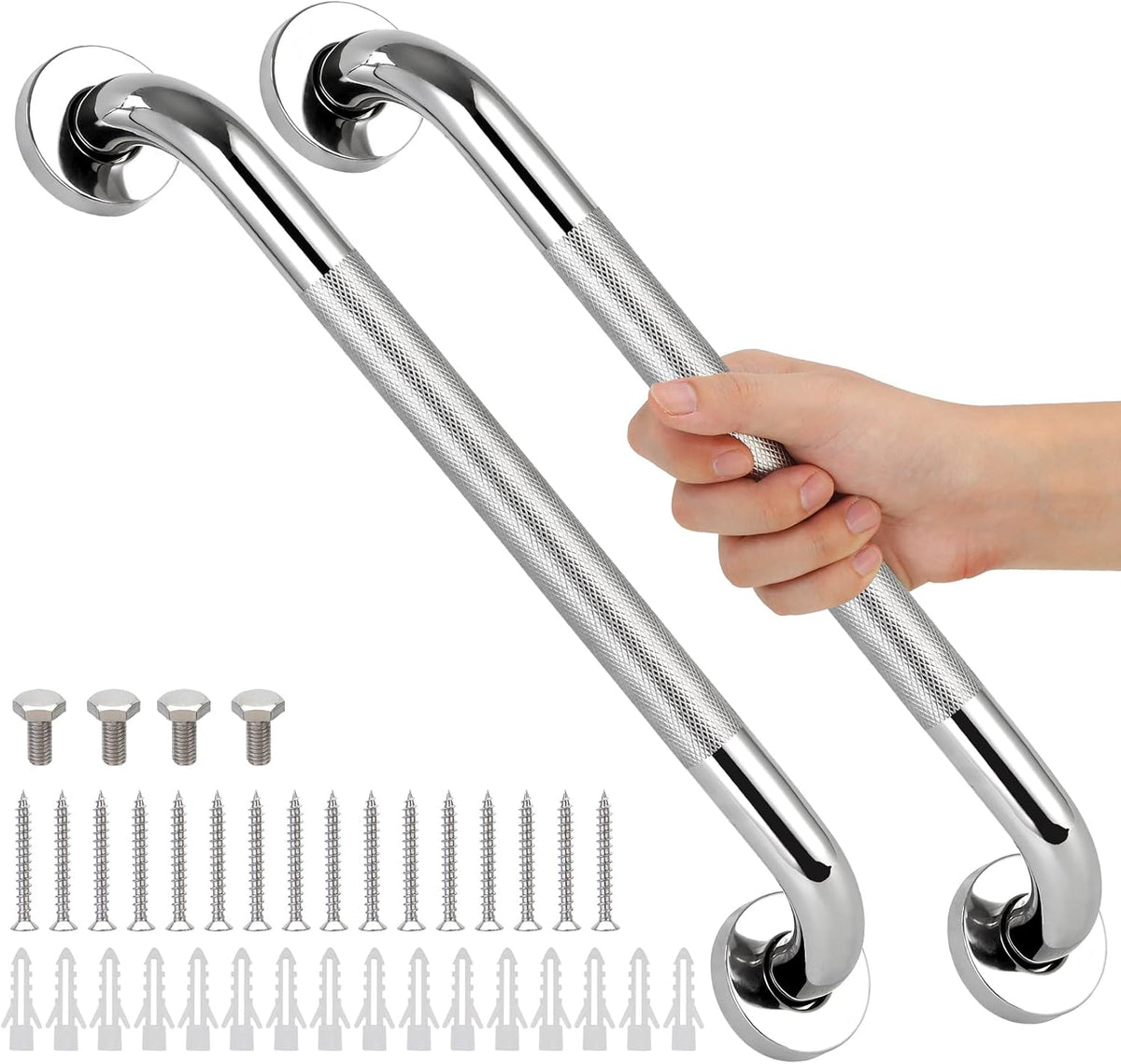 2 PCS Shower Grab Bars for Seniors 24 Inch Bathroom Safety Shower Handle