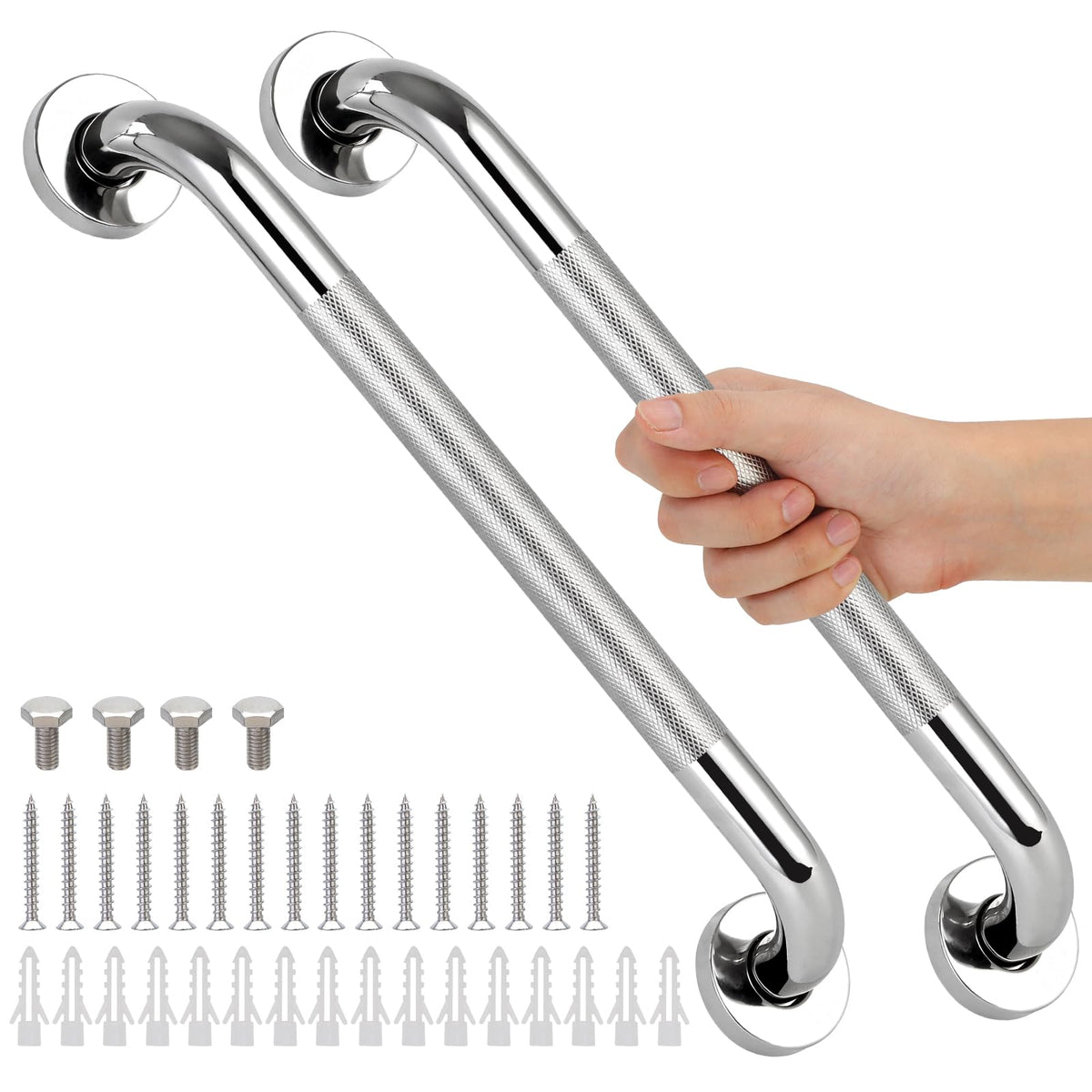 2 PCS Shower Grab Bars for Seniors 24 Inch Bathroom Safety Shower Handle