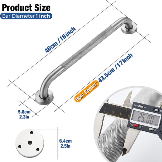 Grab Bars for Shower, 18 Inch Shower Handle, 2 Pack, Brushed Nickel