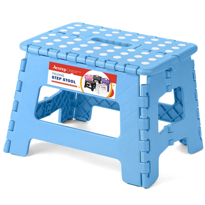 ACSTEP Folding Step Stool 9 Inch, Non-Slip Foldable Stools for Kids, Black
