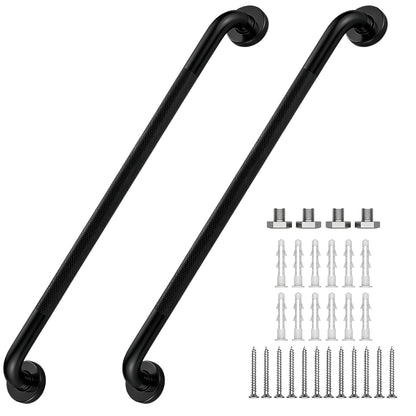 16 Inch Grab Bars 1.25" Dia,2 Pack Brushed Nickel 304 Stainless Steel Bathroom Grab Bar,Anti Slip Knurled Safety Bar,Wall Mount Handicap Grab Bars,Support Handrail for Seniors Elderly Injury
