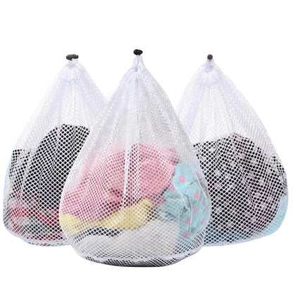 4Pcs Mesh Laundry Bags Washing Machine Mesh Wash Bags for Clothes,Underwear,Lingerie, Bed Linen with Drawstring Closure Sturdy(4 Size)