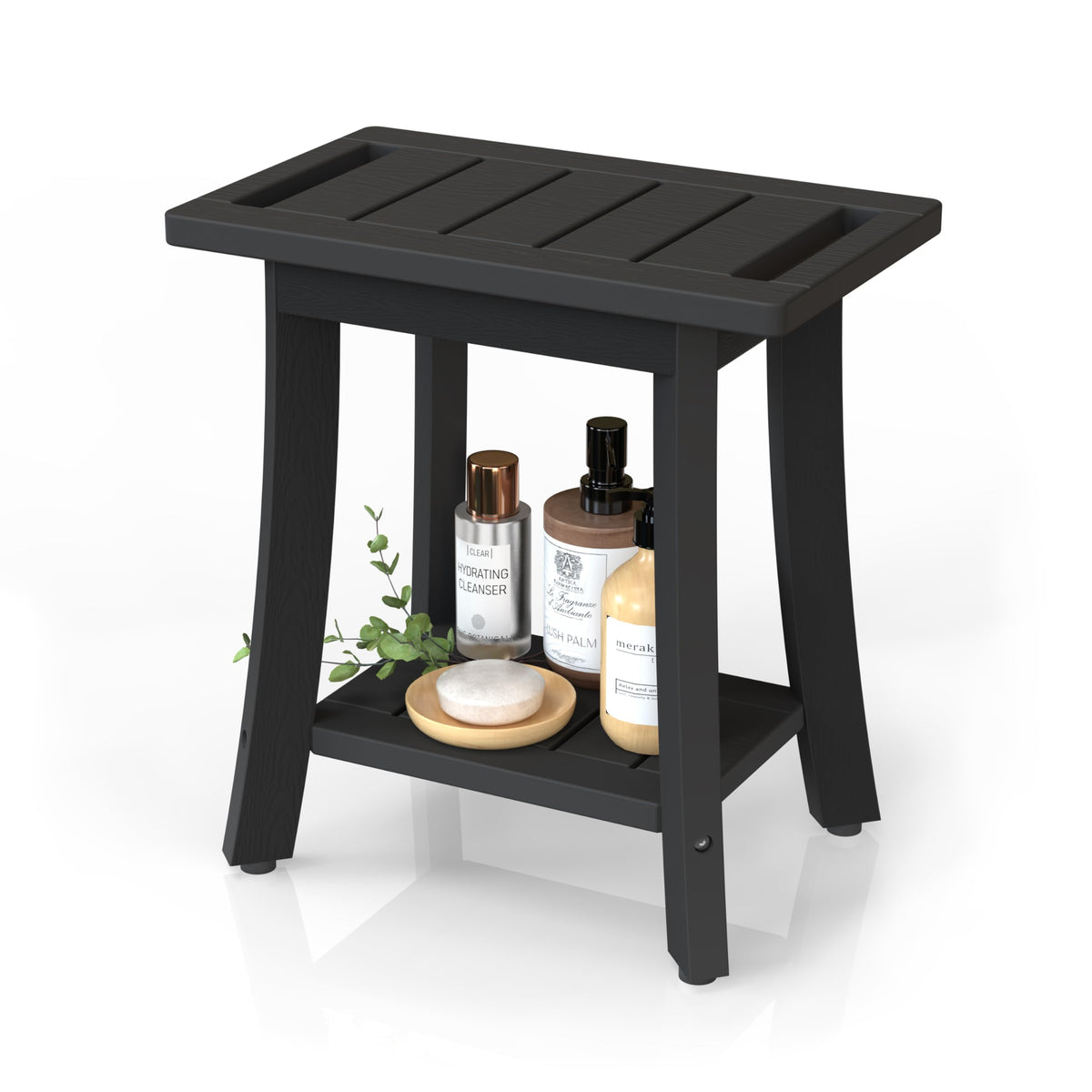 Waterproof HIPS Shower Bench for Inside Shower, Shower Stool, Grey