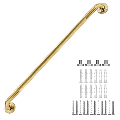 16 Inch Grab Bars 1.25" Dia,2 Pack Brushed Nickel 304 Stainless Steel Bathroom Grab Bar,Anti Slip Knurled Safety Bar,Wall Mount Handicap Grab Bars,Support Handrail for Seniors Elderly Injury