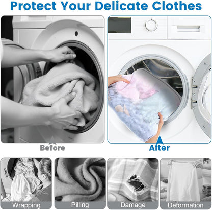 Dntorx 2 Pack Extra Large Mesh Laundry Bags for Delicates, 24x32In+35x43In