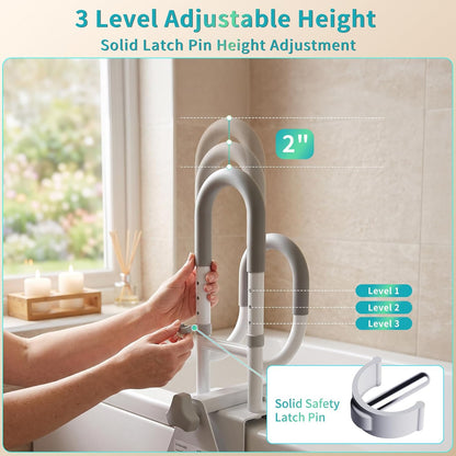 Adjustable Bathtub Safety Rail for Seniors, Safety Bathtub Handles