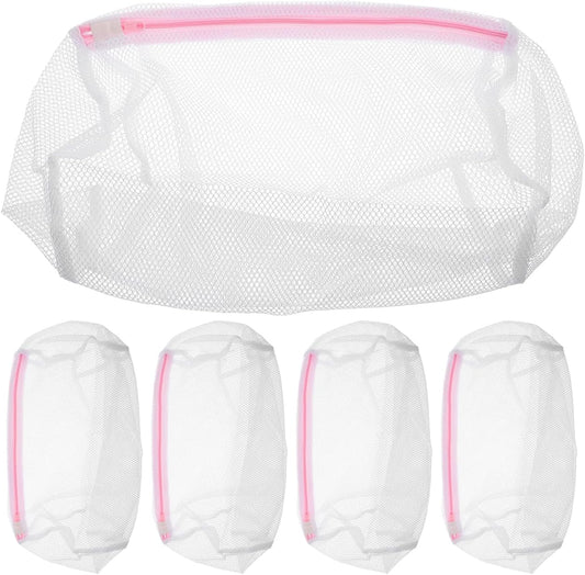 Lurrose 5pcs Mesh Laundry Bags for Washing Machine Cylinder Delicates Bag for Underwear T-Shirts Towels Storage and Travel 12.99X8.66X8.66in