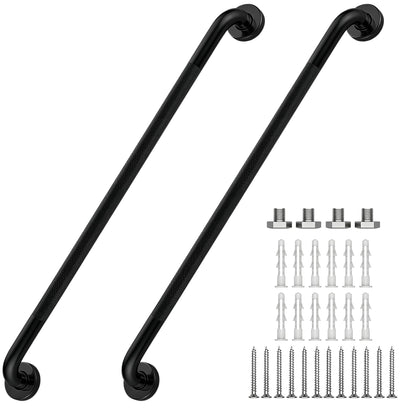16 Inch Grab Bars 1.25" Dia,2 Pack Brushed Nickel 304 Stainless Steel Bathroom Grab Bar,Anti Slip Knurled Safety Bar,Wall Mount Handicap Grab Bars,Support Handrail for Seniors Elderly Injury