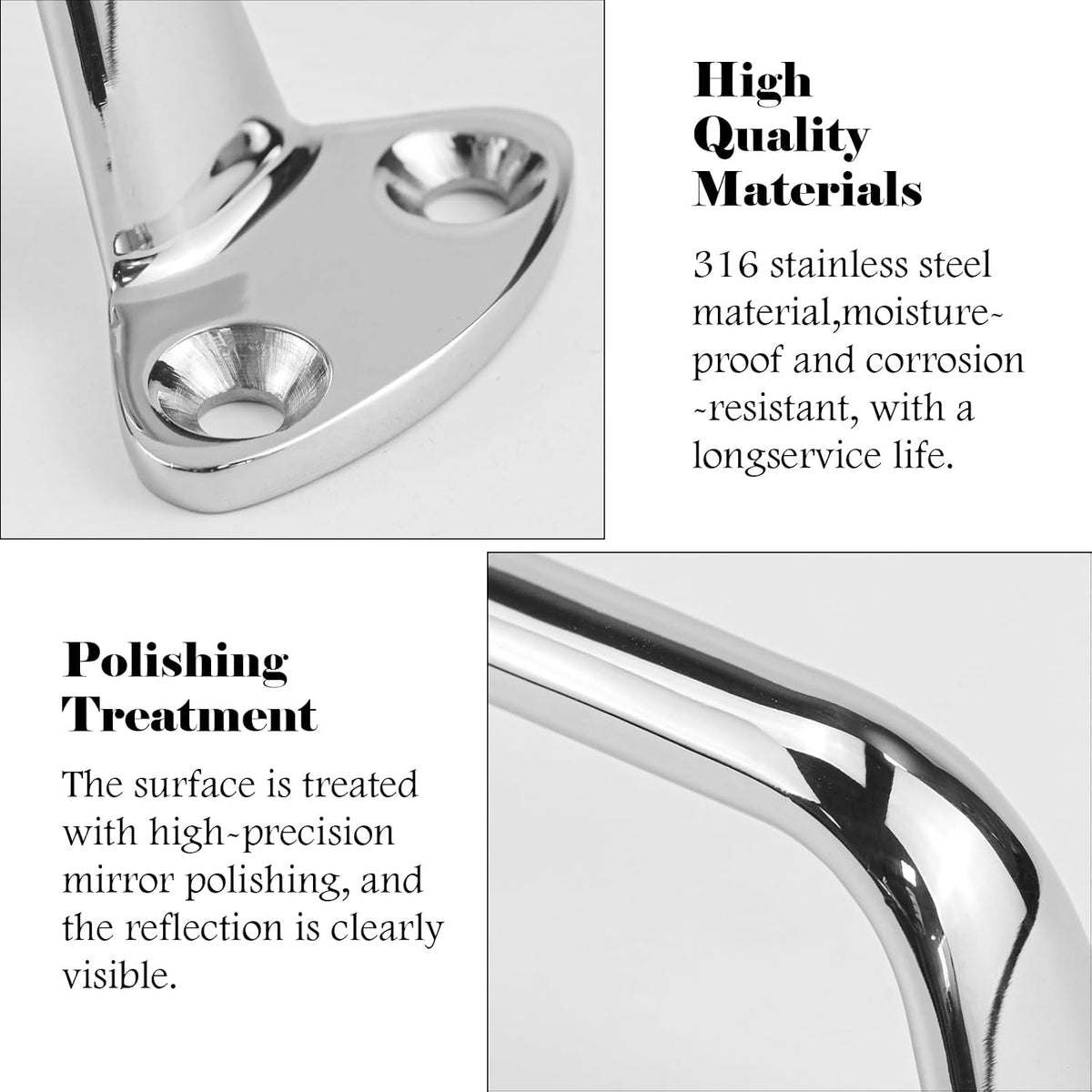 2Pcs 6 Inch Stainless Steel Grab Bars,Bathroom Safety Rail for Elderly