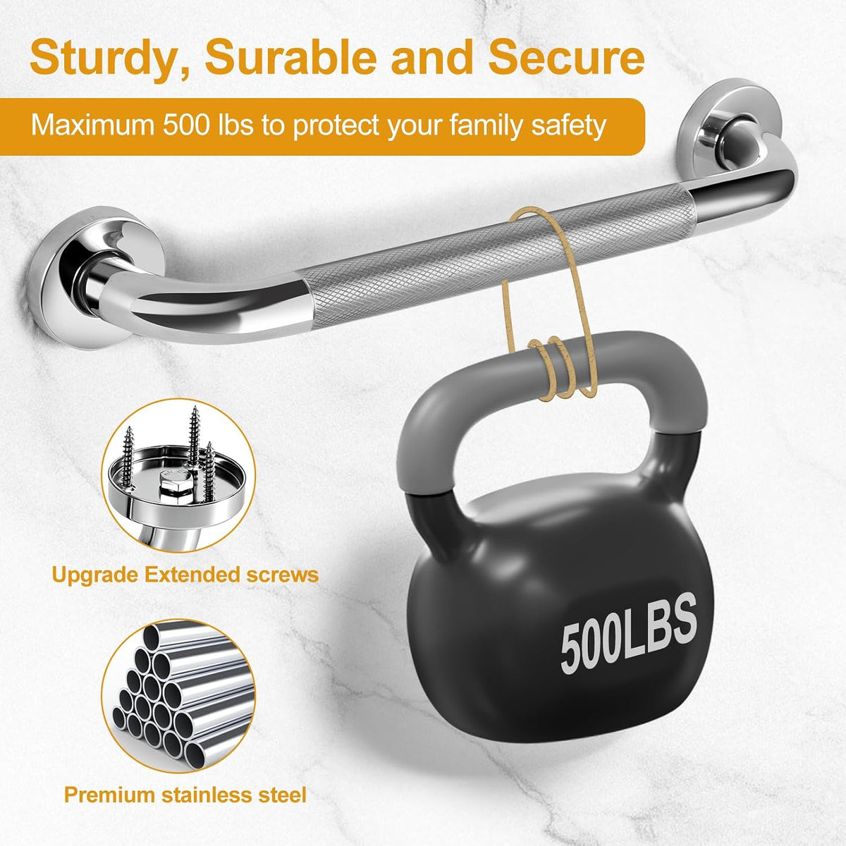 Shower Grab Bars for Bathroom 3 Pack Safety Bath Handle for Senior for Wall