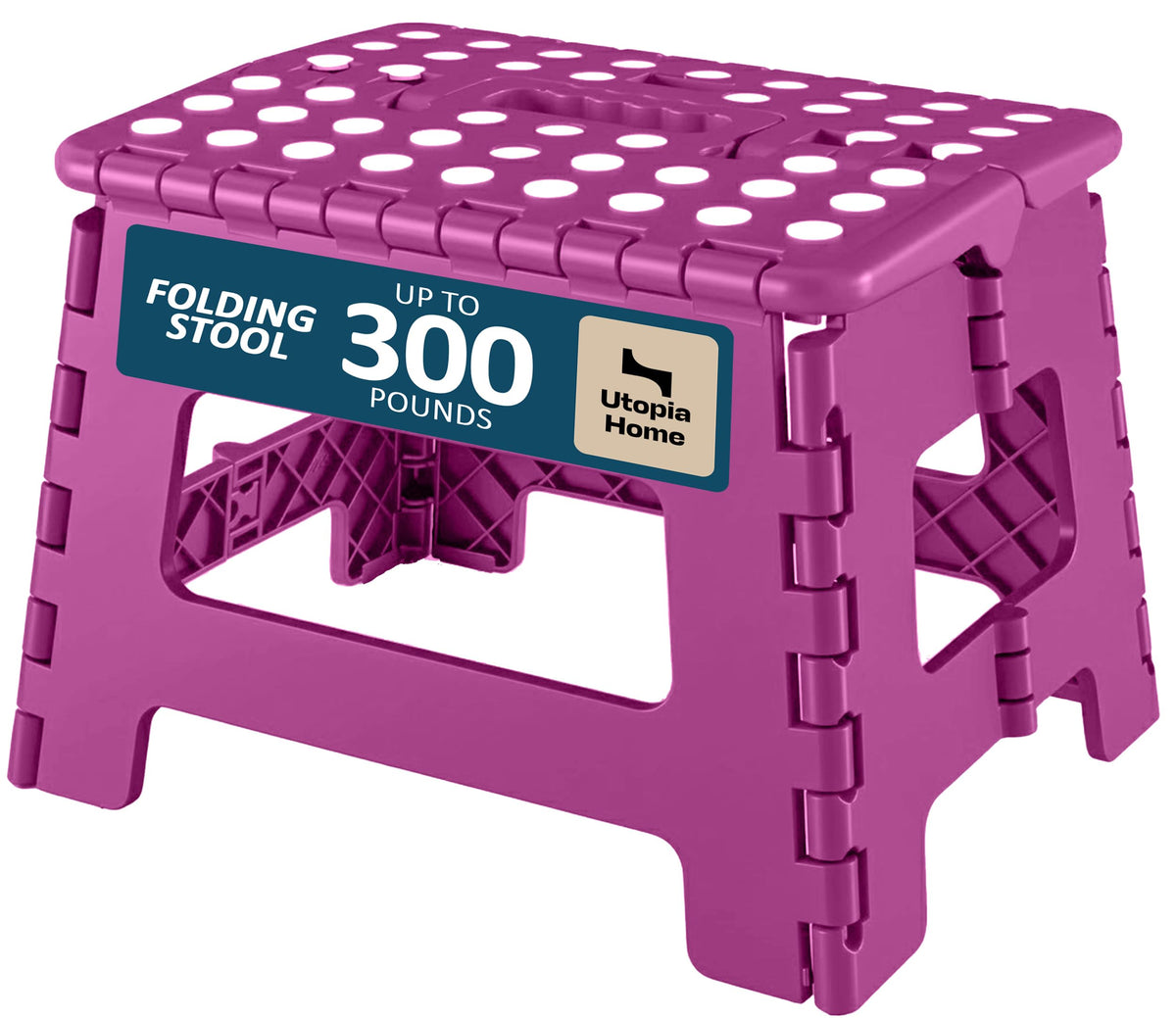 Utopia Home Folding Step Stool 9 Inch, Anti-Slip, Black, 1-Pack