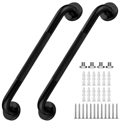 16 Inch Grab Bars 1.25" Dia,2 Pack Brushed Nickel 304 Stainless Steel Bathroom Grab Bar,Anti Slip Knurled Safety Bar,Wall Mount Handicap Grab Bars,Support Handrail for Seniors Elderly Injury