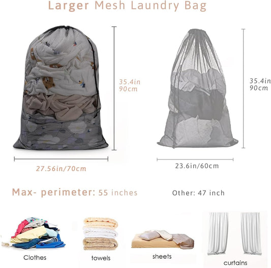 Meowoo 4Pcs Large Mesh Laundry Bag, 27×36inch