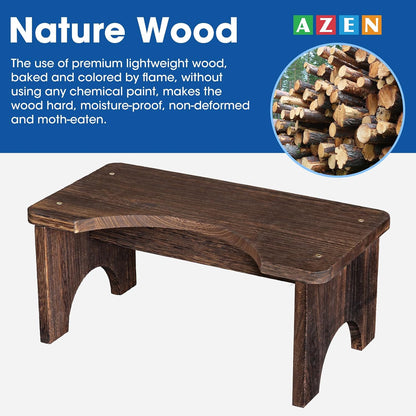AZEN Wood Toilet Stool Squat Adult, Poop Stool for Bathroom Adults, Portable Toilet Potty Stools for Adults, 7 Inch Height