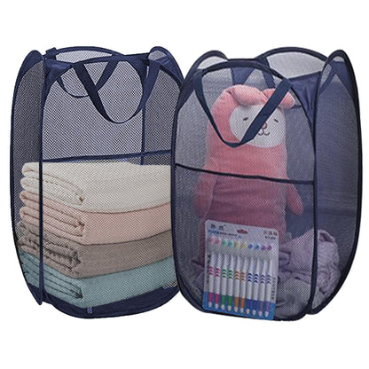 Foldable Clothes Basket Mesh Pop Up Laundry Hamper for Apartment, RV