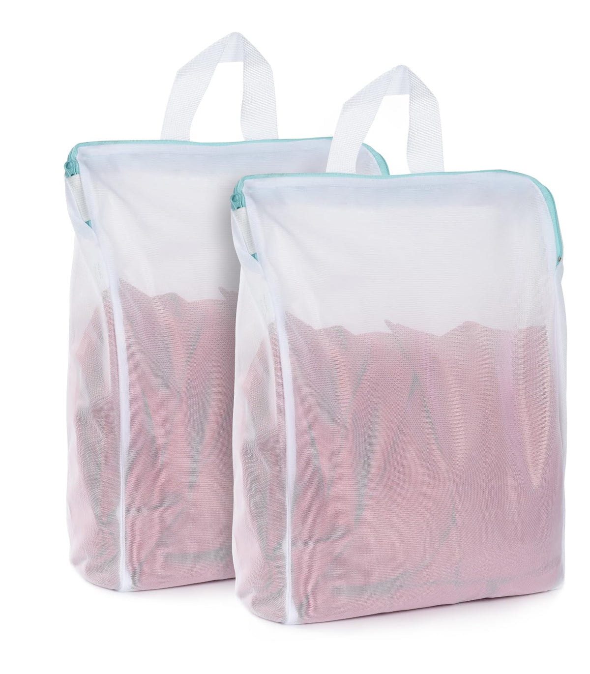 OTraki Large Mesh Laundry Bags 24x32 inch Hanging Delicates Mesh Laundry Bag with Handles Lingerie Bags Washing Machine Bag Zipper Opening,Don't Drying, Melting 140-176℉,White