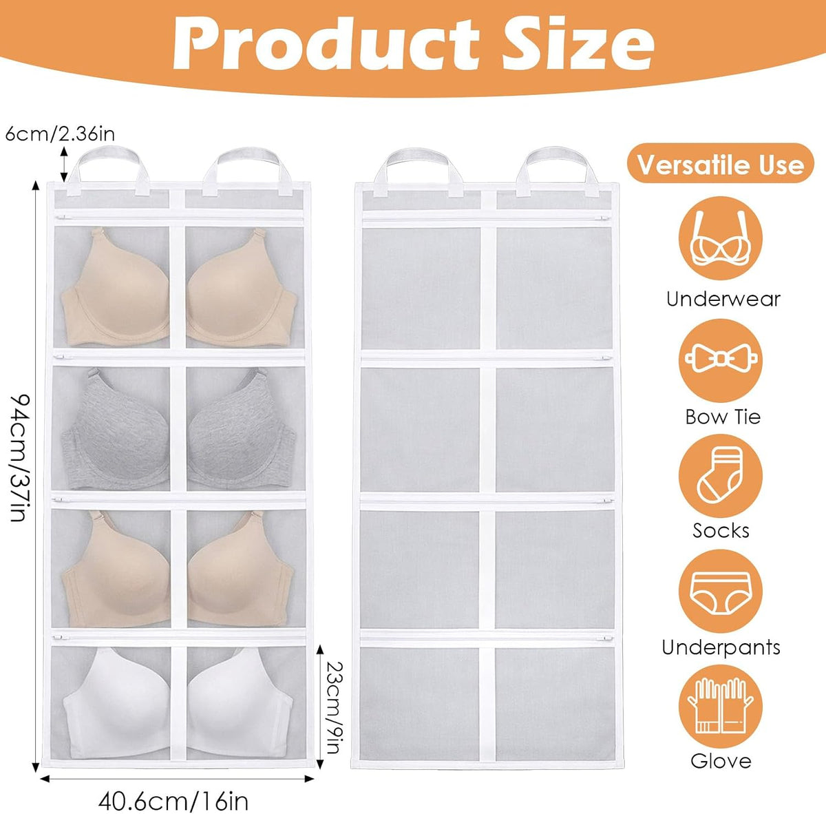 3-Pack Bra Laundry Bags for Washing Machine | Extra Large 39" x 16" | Holds 12 Bras (A-D Cups), 4-in-1 Wash, Dry, Store & Dust-Proof Mesh Bags for Delicates, Lingerie Care & Travel Accessories