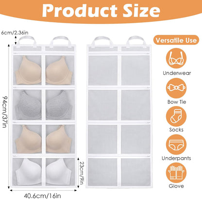 3-Pack Bra Laundry Bags for Washing Machine | Extra Large 39" x 16" | Holds 12 Bras (A-D Cups), 4-in-1 Wash, Dry, Store & Dust-Proof Mesh Bags for Delicates, Lingerie Care & Travel Accessories