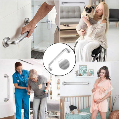 16" Brushed Nickel Bathroom Non-Slip Grab Bar Wall Mounted