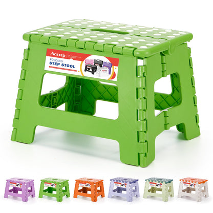 ACSTEP Folding Step Stool 9 Inch, Non-Slip Foldable Stools for Kids, Black