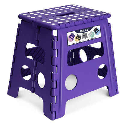 Delxo Folding Step Stool 13 Inch,300 Lbs Step Stool for Adults Black