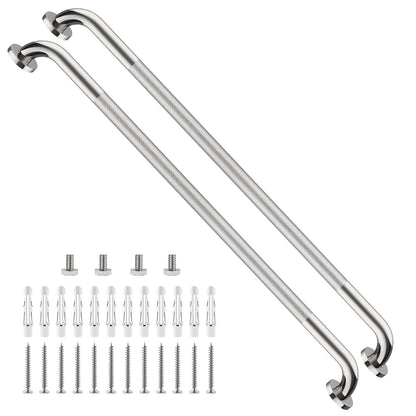 ZUEXT 2 Pack 16 Inch Chrome Anti Slip Shower Grab Bar with Knurled Grip