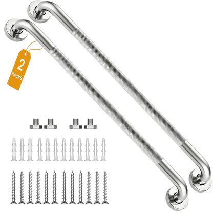 16 Inch Shower Grab Bars, 2 Pack Chrome Safety Bars 1.25" Dia