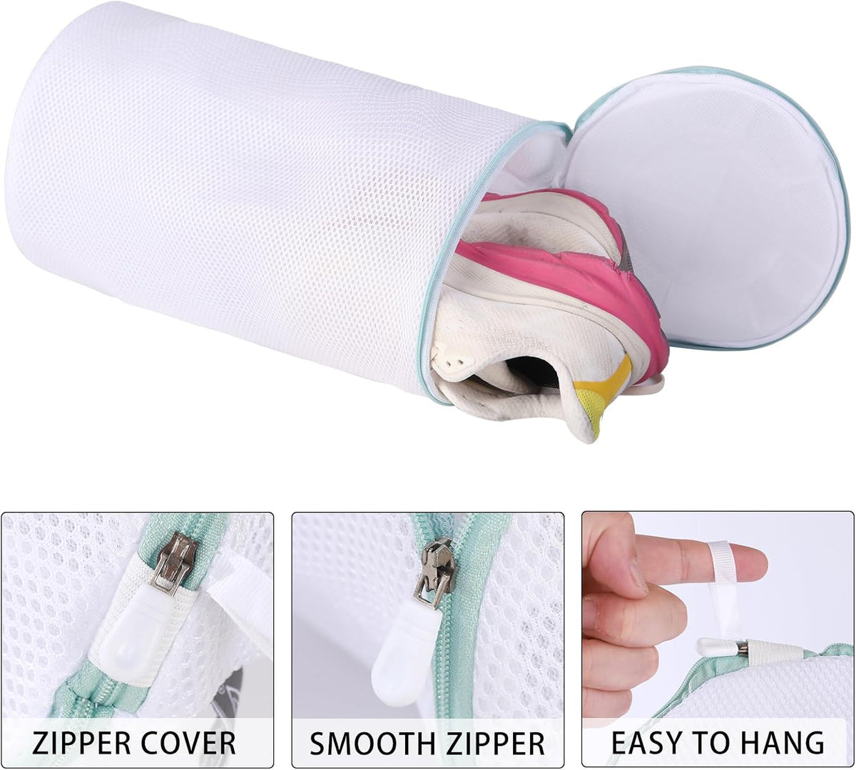 Shoe Washing Machine Bag, Large Mesh Laundry Bag for Sneakers, 8x15", 2Pcs