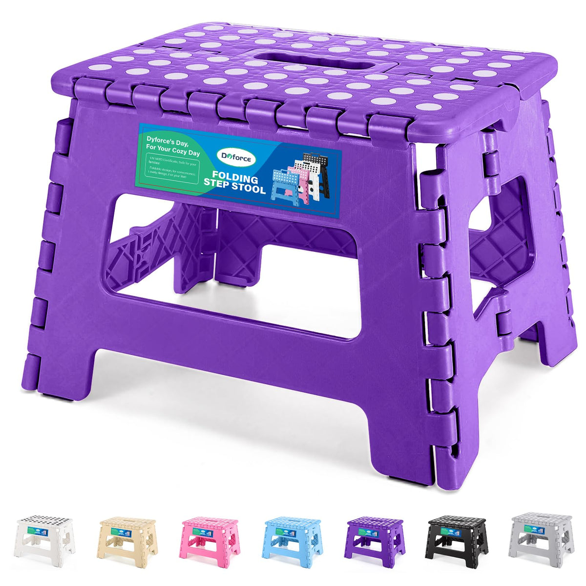 Dyforce Kids Step Stool 9 Inch, 300lbs Folding Step Stool for Toddler