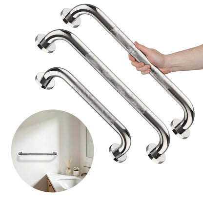 3 Pack Anti Slip Shower Grab Bar, Munzong 12" 16" 16" White Bathroom Bar