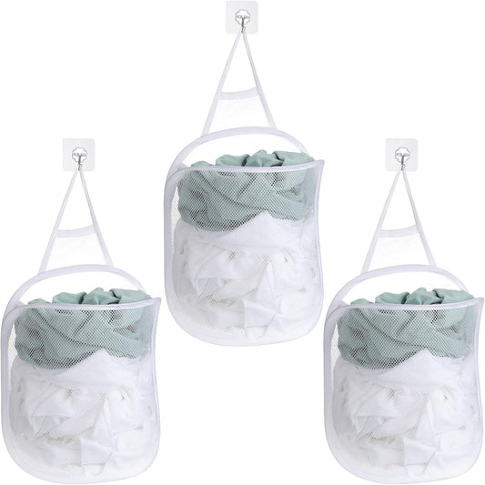 3 Pieces Hanging Laundry Hamper Laundry Bag to Hang