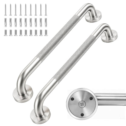 MrHAND Stainless Steel Grab Bars for Shower, 16 Inch 2 Pack, Anti-Slip Grip