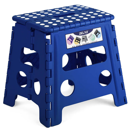 Delxo Folding Step Stool 13 Inch,300 Lbs Step Stool for Adults Black