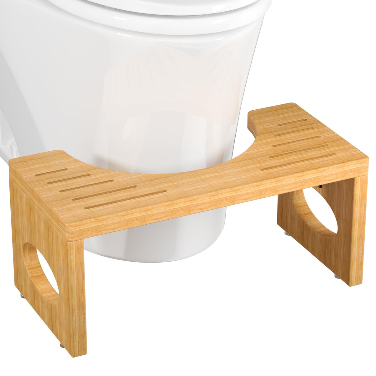ROMGUAR CRAFT 7 Inch Bamboo Toilet Stool, Foldable Poop Stool, Bathroom Step Stool Squat (Black)