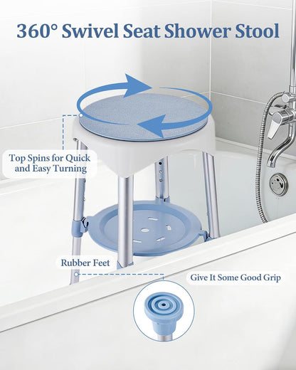 Shower Stool for Inside Shower, Small Shower Chair, Blue