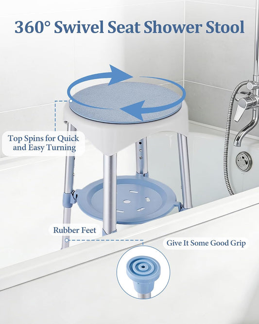 Shower Stool for Inside Shower, Small Shower Chair, Blue
