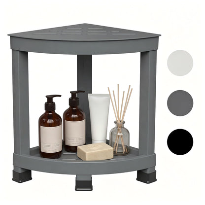 Shower Stool for Inside Shower, Small Bathroom Stool with Storage Shelf, Waterproof Corner Shower Organizer, Non-Slip Bath Stool for Adults, Multi-Purpose Side Table for Home