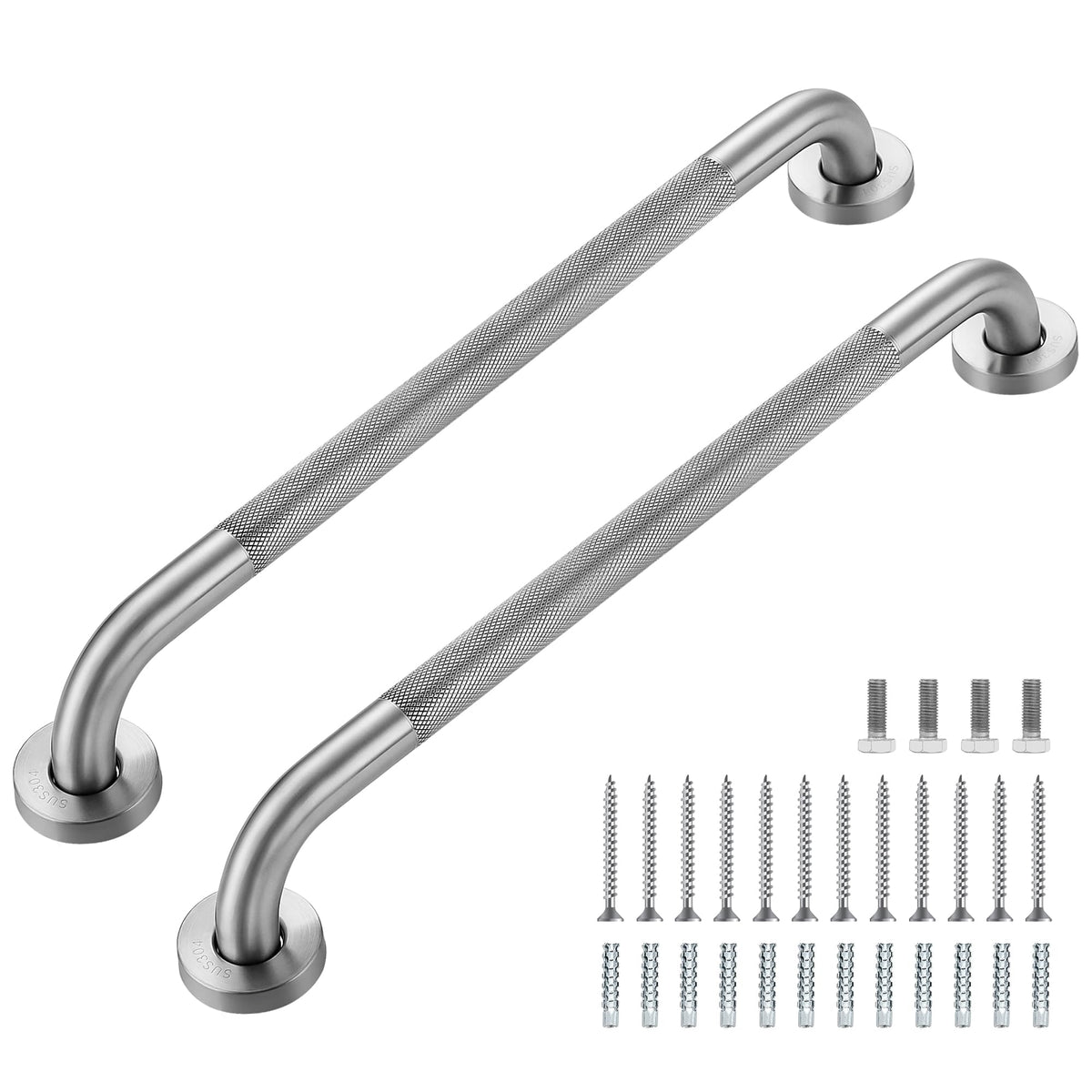 Grab Bars for Shower, 18 Inch Shower Handle, 2 Pack, Brushed Nickel