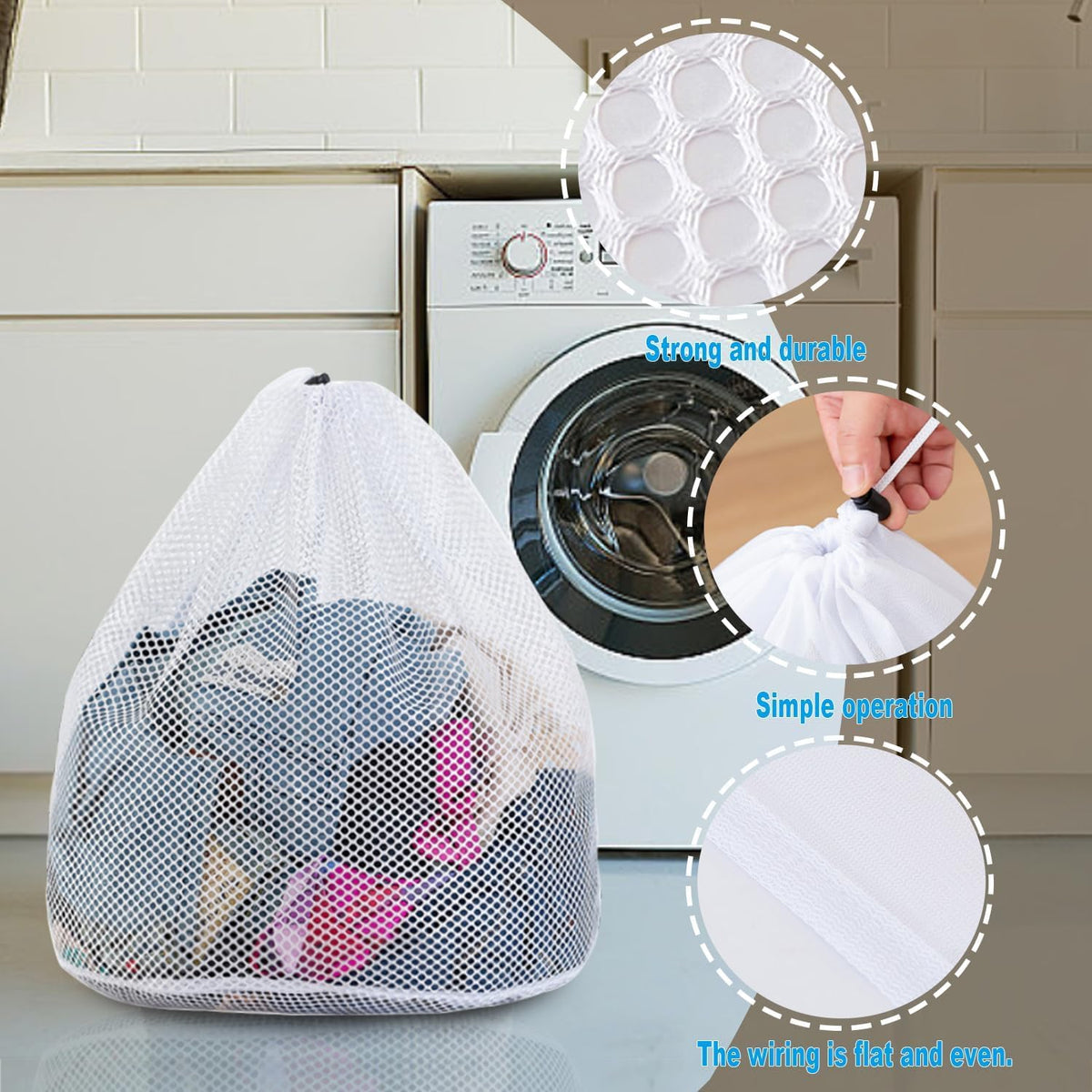 Extra Large Mesh Laundry Bags Washing Bag 2Pack Delicates Bag and Pull net style Laundry Bag Jumbo for Washing Machine Large Mesh Bags for Blankets, Bedding, Coats, Toys (2PCS-XXXL)