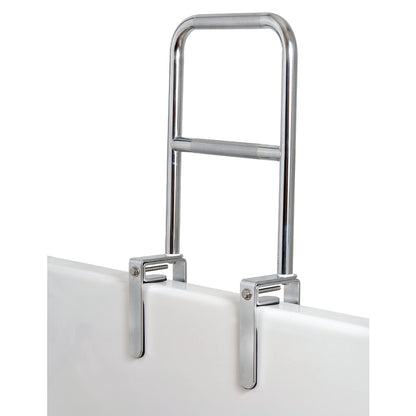 Carex Bathtub Rail with Finish Bathtub Grab Bar Safety Bar for Seniors and Handicap for Assistance Getting in and Out of Tub, Easy to Install on Most Tubs, Chrome, 1 Count