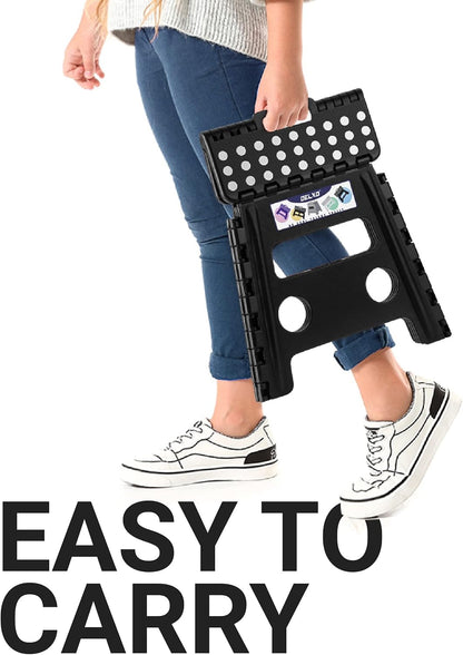 Delxo Folding Step Stool 13 Inch,300 Lbs Step Stool for Adults Black