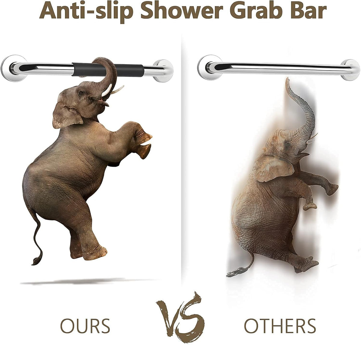 2 Pack Grab Bars for Showers 16 Inch Anti Slip