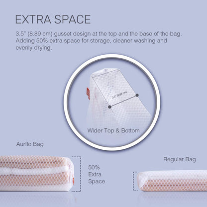 Mesh Laundry Bags for Delicates – 2 XLarge Durable Net with Anti Rust Zipper, Hanging Loop-Garment Safe Wash Bags and Organizer for Washing Machine, Lingerie, Jacket, Bra, Shoes, Sweater, Travel.