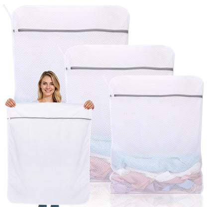 Dntorx 2 Pack Extra Large Mesh Laundry Bags for Delicates, 24x32In+35x43In