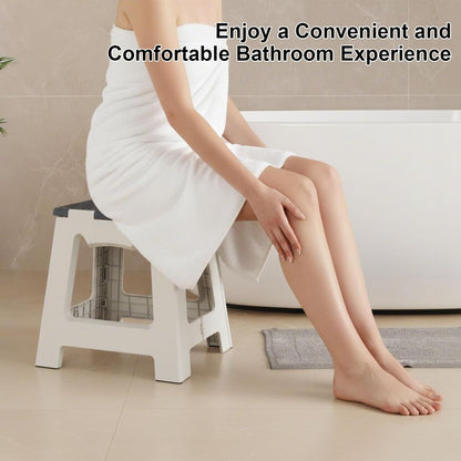 Foldable Shower Stool for Shaving Legs, Plastic Chair for Inside Shower