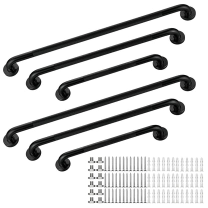 16 Inch Grab Bars 1.25" Dia,2 Pack Brushed Nickel 304 Stainless Steel Bathroom Grab Bar,Anti Slip Knurled Safety Bar,Wall Mount Handicap Grab Bars,Support Handrail for Seniors Elderly Injury