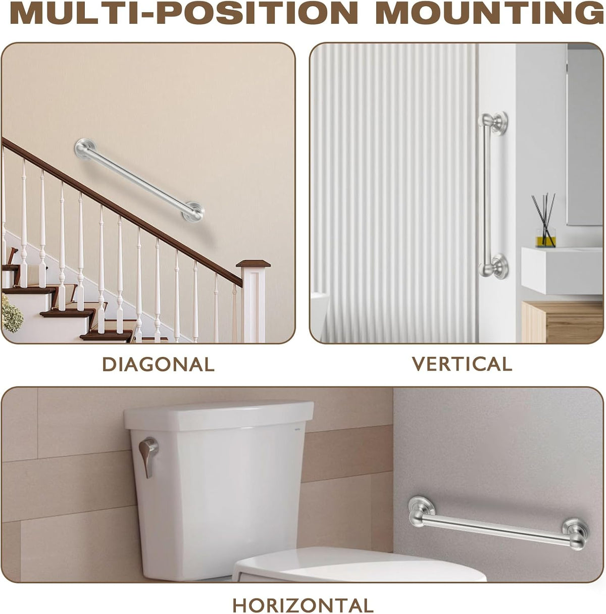 Shower Grab Bar, Safety Bathroom Assist Handle for Elderly 12 Inch