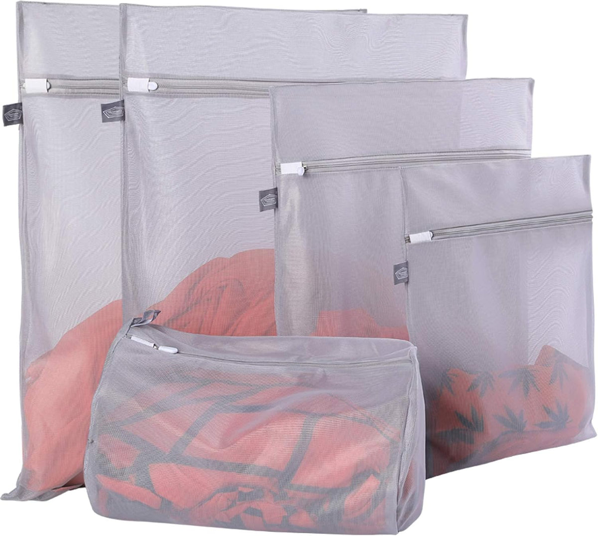 Lingerie Bag for Washing Delicates, Grey Laundry Bags for Delicates, 5Pcs